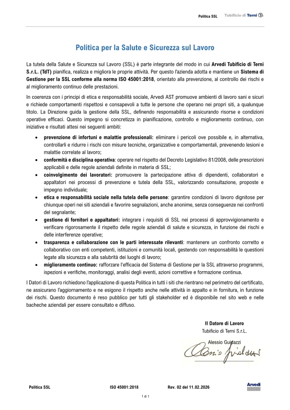Politica Salute e Sicurezza_Tubificio_Rev. 02_IT_01