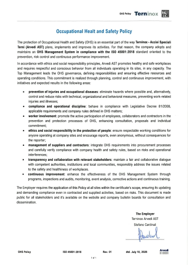 Politica SGSSL Rev.01 Terninox_EN_01